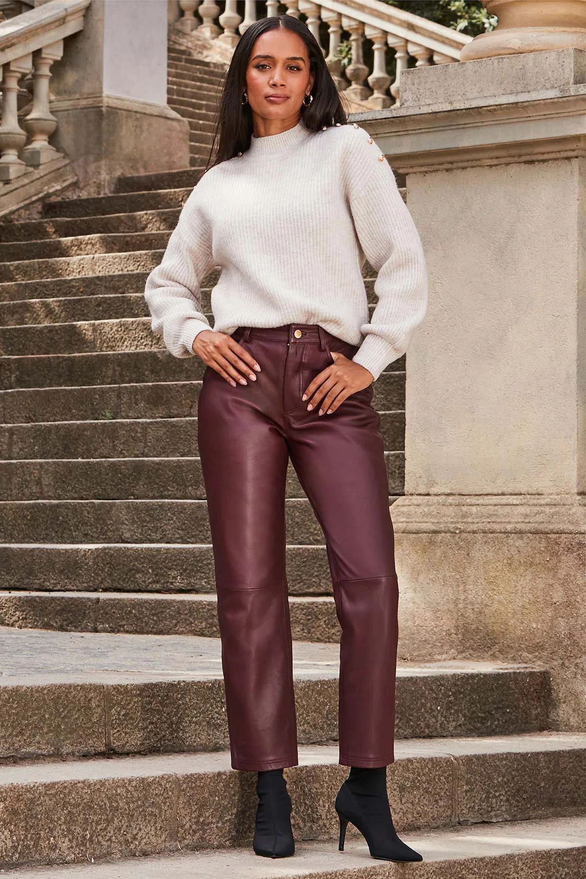 Pantalon cuir femme cheap